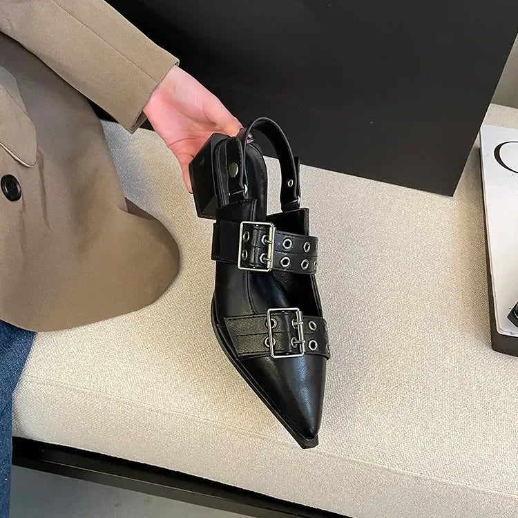 Sandales pour femmes femmes pointu Rivet chaussures simples 2025 été ballerines antidérapantes femmes plate-forme femmes sandales Zapatos De Mujer
