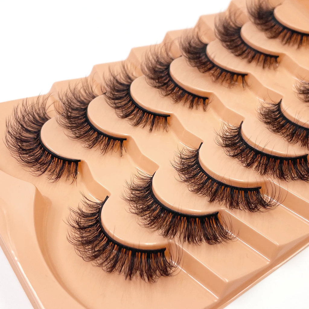 Nouveau 7 paires de faux cils épais, simulation 3D en fourrure de vison, faux cils dramatiques, vente en gros, fabrication de faux cils pleine ligne