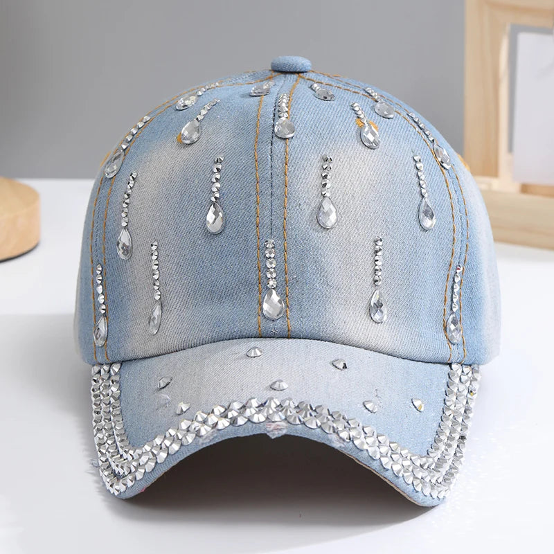 Casquette de Baseball réglable et respirante en strass pour femmes, casquette de sport décontractée à paillettes, chapeau en strass