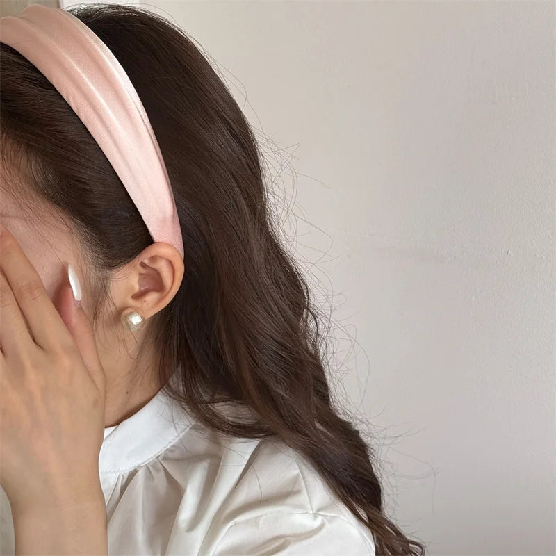 Serre-têtes élégants pour femmes à crête haute, larges, en tissu satiné, accessoires de mode pour cheveux, pour le quotidien et les fêtes