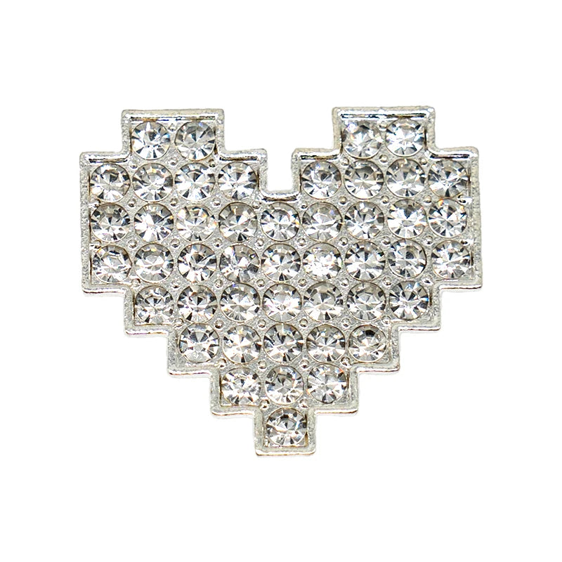 1 / 18 pièces de breloques en métal – Charms de style mode pour femmes et filles, design argenté. Motifs variés incluant parfum, cœur, fleurs et strass. Accessoires décoratifs pour chaussures, permettant de personnaliser et embellir vos sandales ou sabots