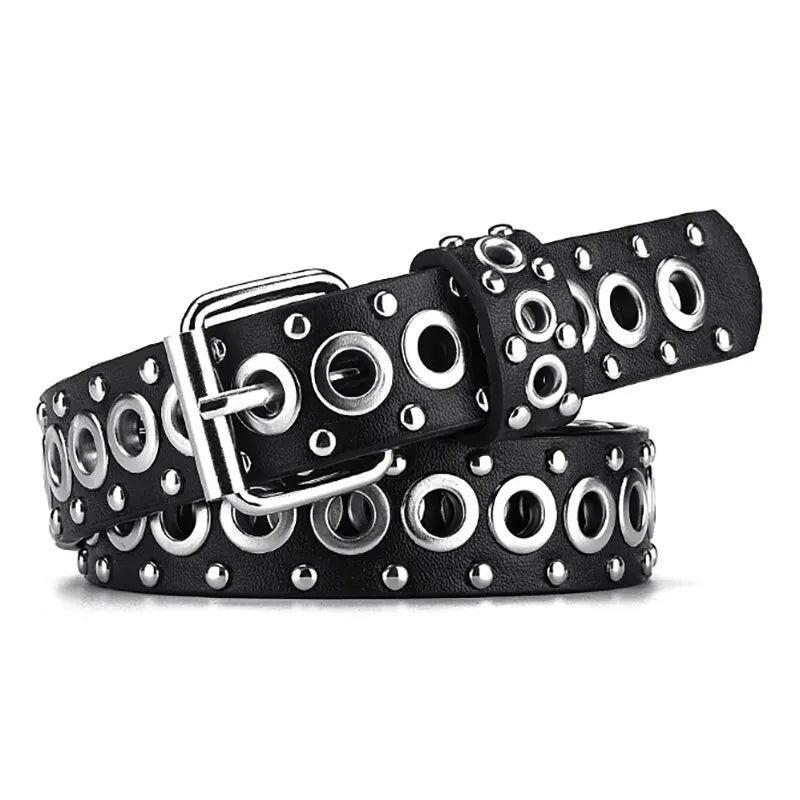 Ceinture fine à rivets pour femmes, à la mode, avec boucle à aiguille personnalisée, tendance de rue, Style Punk HipHop Y2K, avec ceinture en jean