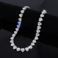 Yupsk 45CM/20CM coeur brillant strass Hip Hop Rock Tennis chaîne Bracelet collier pour femmes hommes à la mode ensemble de bijoux cadeau
