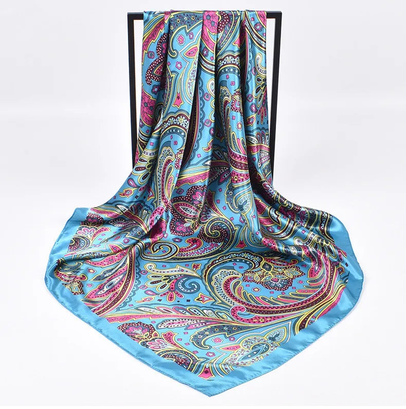 Foulards en soie de haute qualité pour femmes, Hijab carré en Satin, mouchoir uni, châles enveloppants de tête, bandeau féminin, Bandanna islamique
