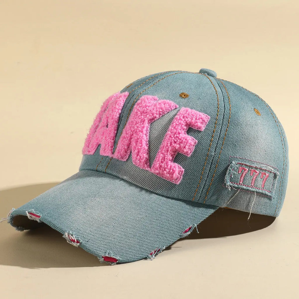 Chapeau de Baseball de Cowboy perforé avec lettres brodées colorées, pare-soleil décontracté, adapté à un usage quotidien, printemps et automne