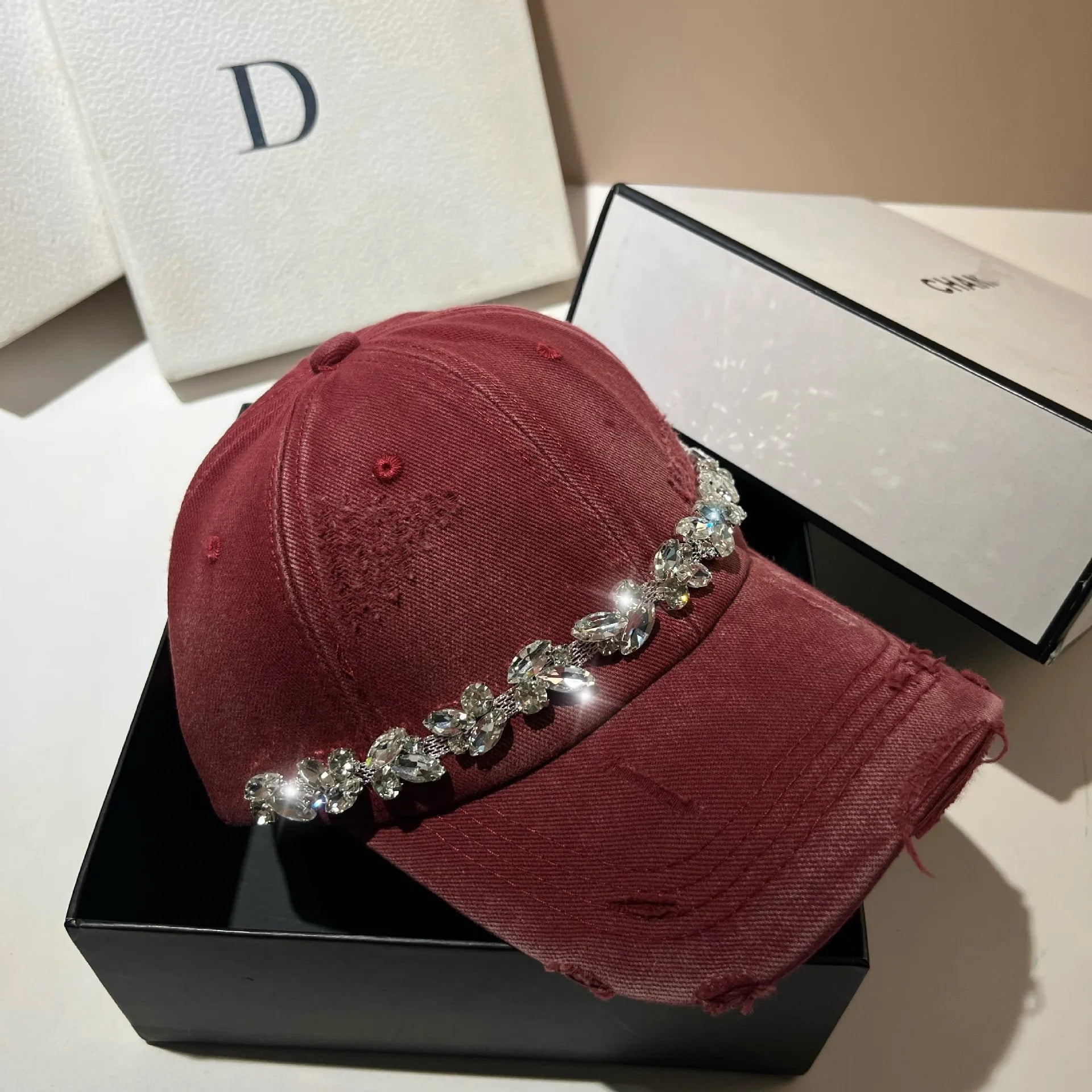 Chapeaux de Baseball en strass pour femmes, haute qualité, mode coréenne, extérieur, respirant, confortable, couleur unie, chapeaux de Protection solaire