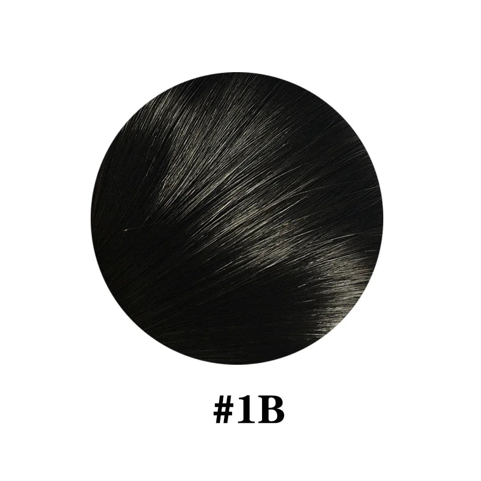 Queue de cheval droite en cheveux humains, extension 100 % cheveux humains vierges, à enrouler avec cordon de serrage, à clipser, noir naturel 1B pour femmes