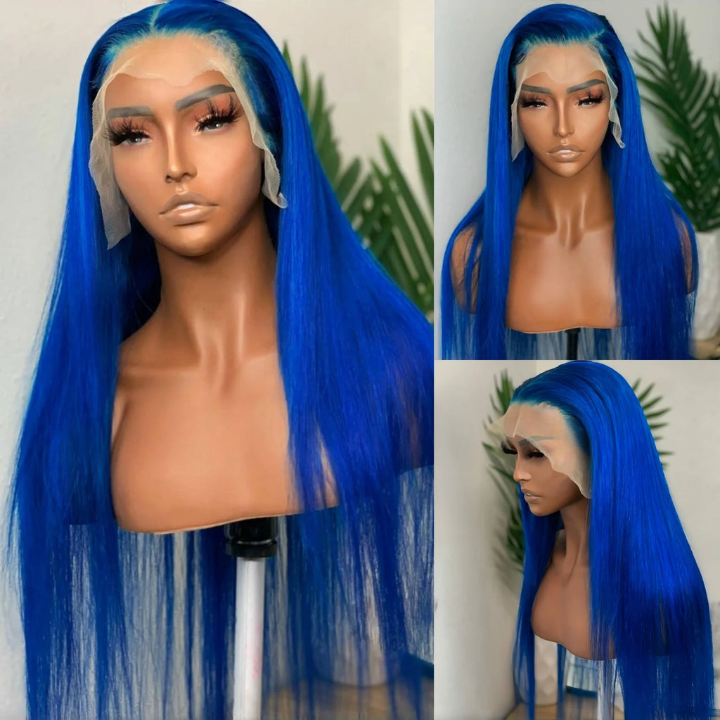 Perruque synthétique longue de couleur vert foncé avec lace frontale 13x4 pour un rendu plus naturel au niveau de la ligne des cheveux. Sa texture lisse et sa couleur originale apportent un style audacieux. Fabriquée en fibre résistante à la chaleur.