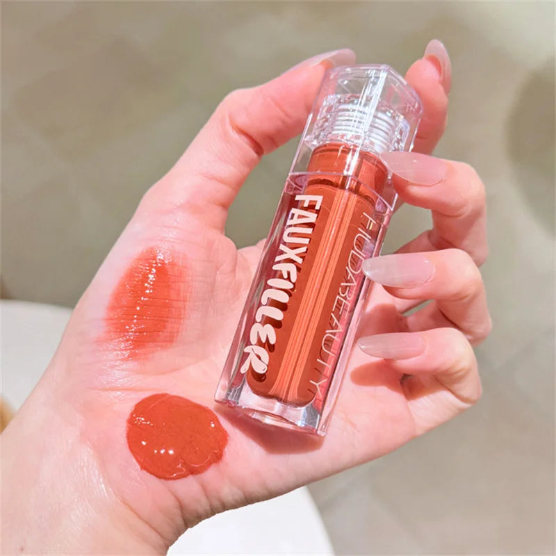 Huda Beauty remplissage brillant Non collant brillant à lèvres hydratant cristal clair huile pour les lèvres repulpant hydratant teinté rouge à lèvres maquillage