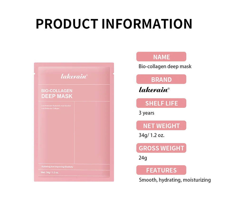 Bio-colagène véritable masque profond supplément collagène hydratant nuit masque hydrogel amélioration de l'élasticité minimisant les pores raffermissant