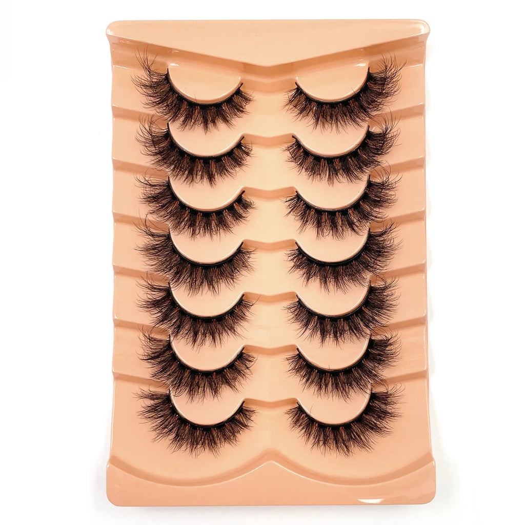 Nouveau 7 paires de faux cils épais, simulation 3D en fourrure de vison, faux cils dramatiques, vente en gros, fabrication de faux cils pleine ligne