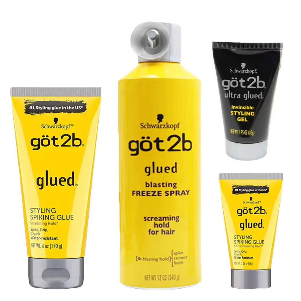 Got2b Glued Spiking Glue Gel Coiffant Invisible Résistant à l'Eau Fixation Forte pour Adhésifs de Perruques Gel de Contrôle des Frisottis pour une Tenue Extrême