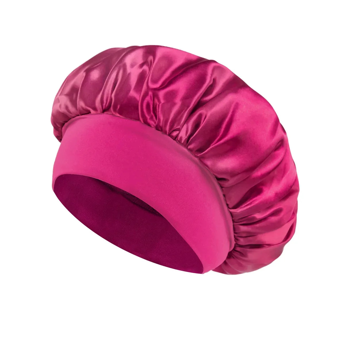 Bonnet en Satin pour femmes, pour dormir, soins capillaires, Bonnets en soie, solide, à larges bords, avec bande élastique souple