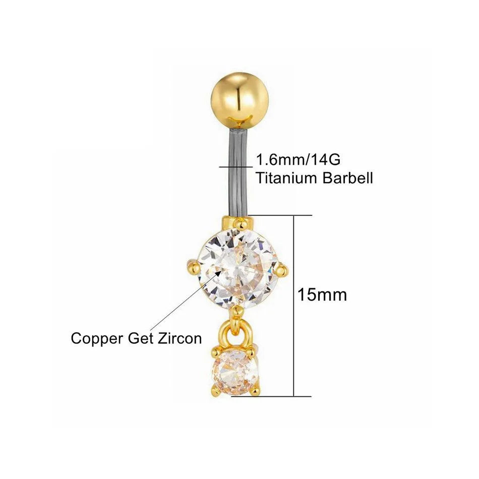 Bijou de nombril pour femme – piercing de ventre en acier inoxydable avec chaîne longue, pampilles et fleur pendante, accessoires de corps pour soirée et plage