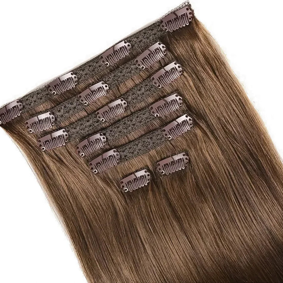 100% vrais cheveux humains blonds Clips dans les Extensions de cheveux paquets naturel noir en vrac blond 613 couleur Piano cheveux brésiliens 30 pouces