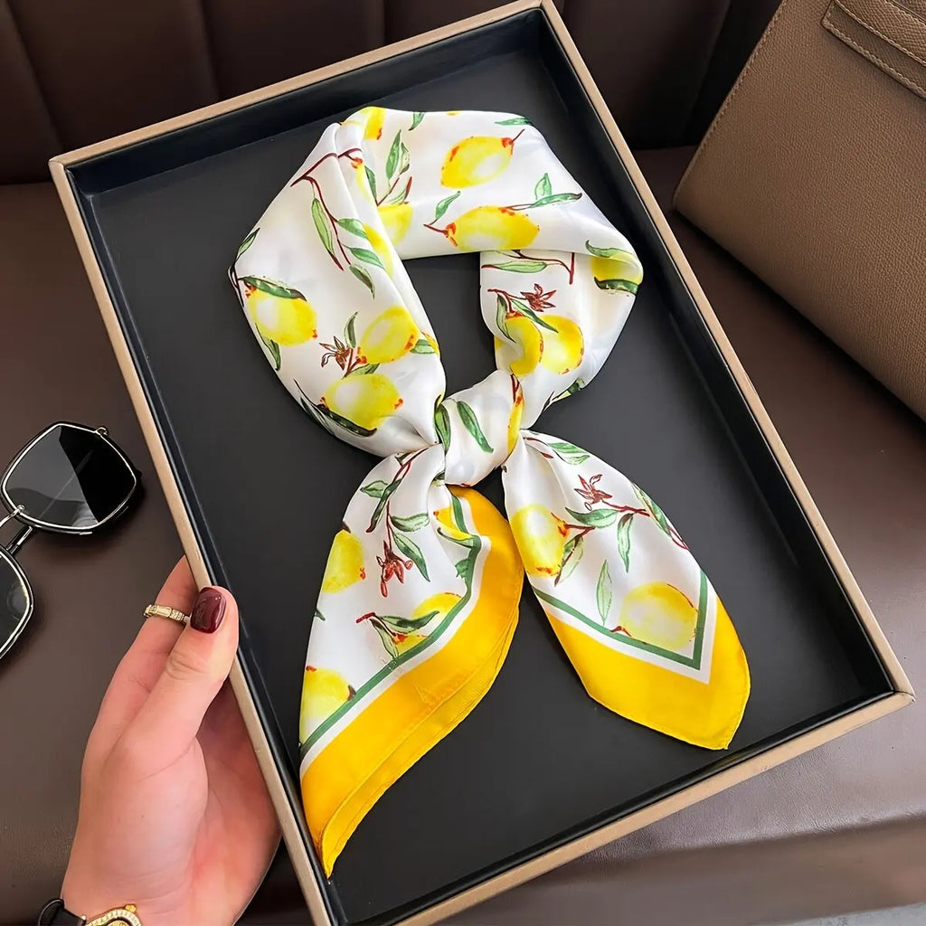 Écharpe Pashmina en soie imprimée pour femmes, châle carré, bandeau décoratif, Design de luxe, Bandana, nouvelle mode 70x70cm, 2026