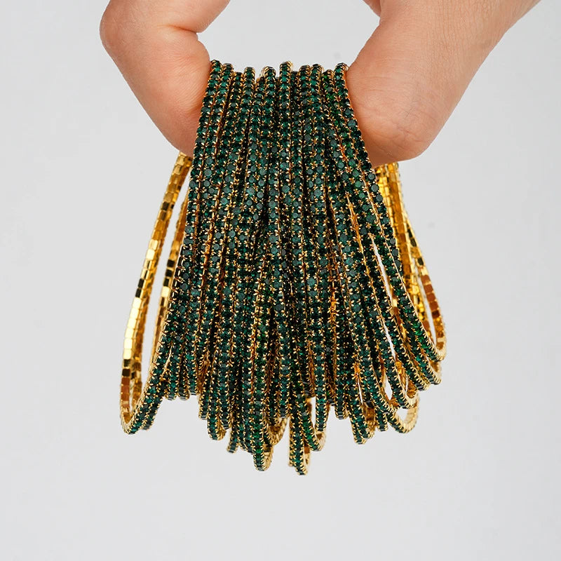 Bracelet élastique en strass et cristal pour femmes, 5 pièces, extensible, empilable, classique, bijoux quotidiens pour femmes