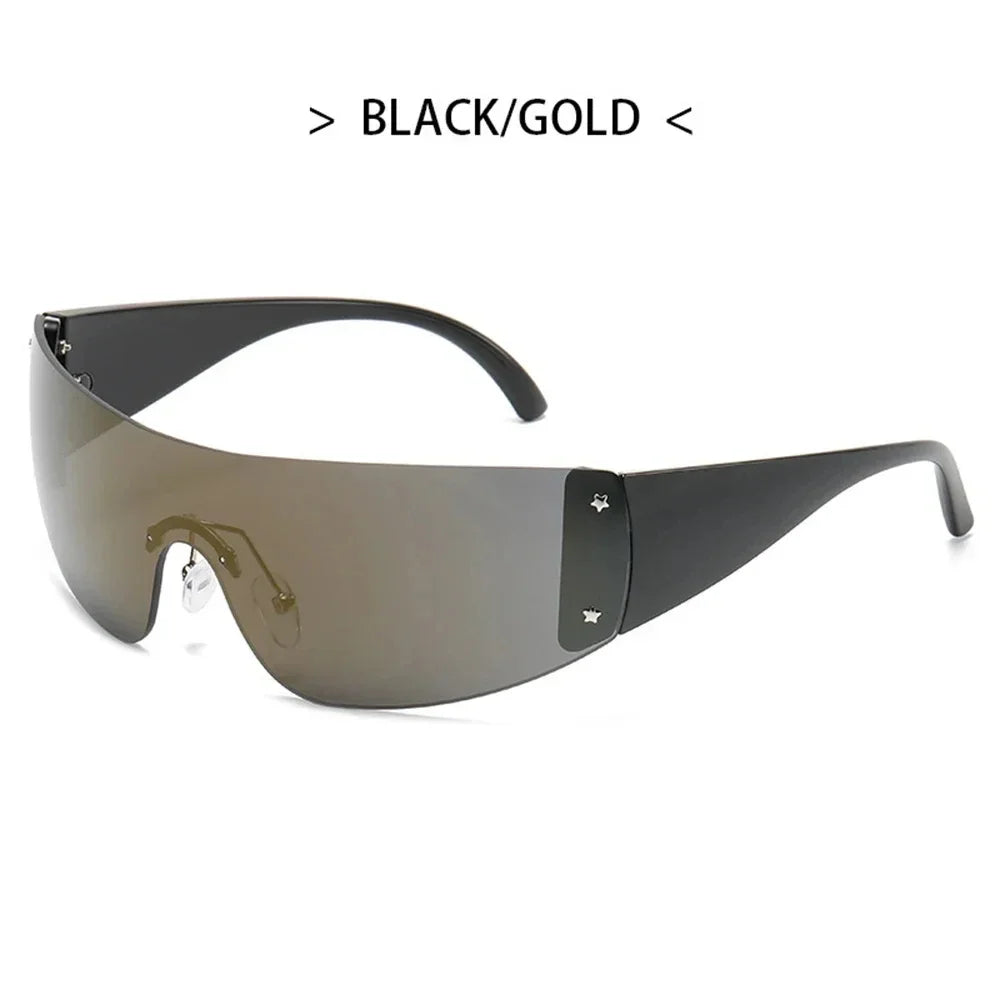 Lunettes de soleil Hip Hop irrégulières uniques pour femmes nouvelle marque rayure jambe Arc Cool lunettes de soleil hommes Vintage gothique nuances lunettes
