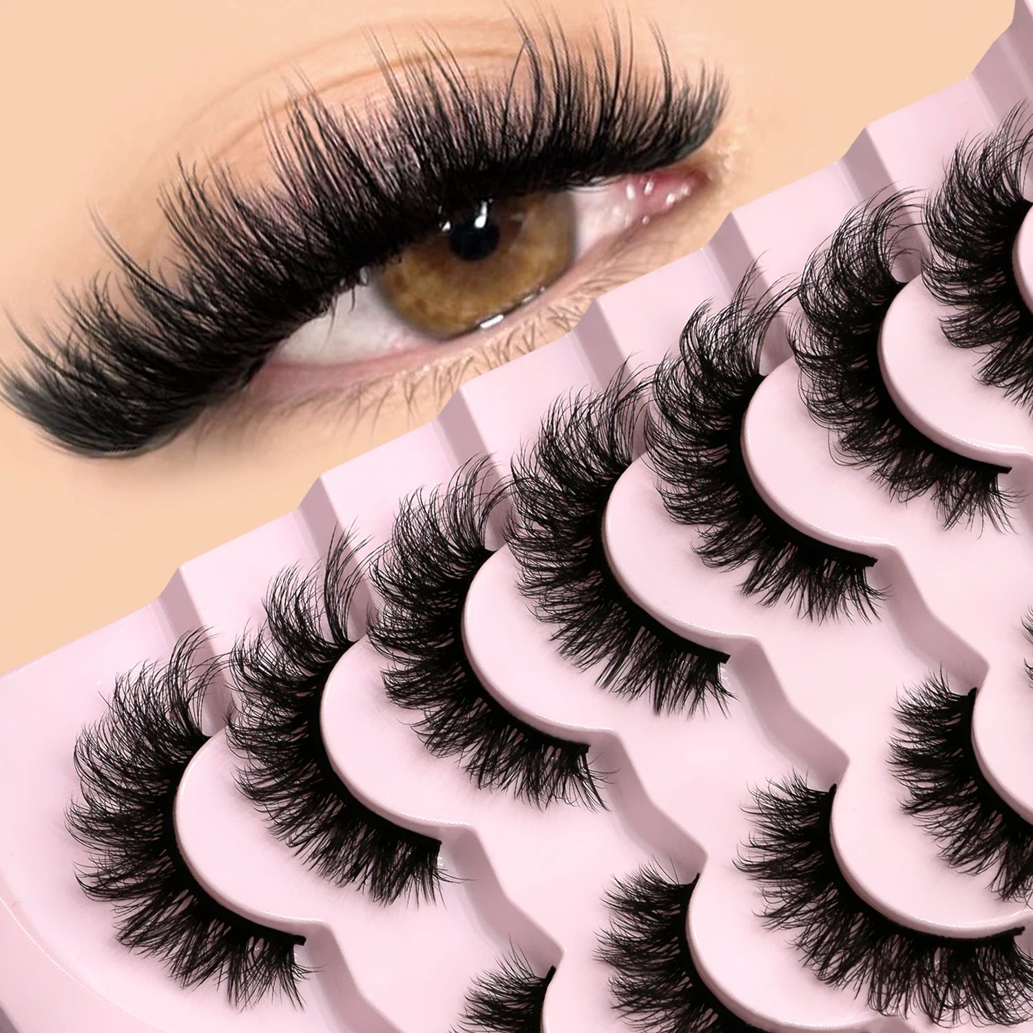 Faux cils effet œil de chat, légers et duveteux pour un regard intense et élégant. Bande de cils réutilisable au rendu naturel, idéale pour le maquillage quotidien ou les occasions spéciales