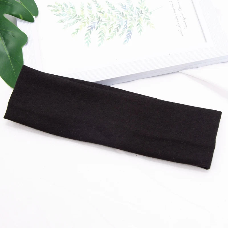 Bandeau élastique en coton, bandeaux à la mode pour femmes et hommes, solide, course à pied, Fitness, Yoga, extensible, maquillage, accessoires pour cheveux