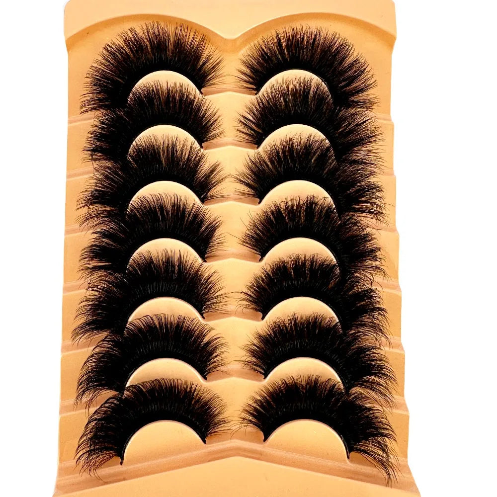 Nouveau 7 paires de faux cils épais, simulation 3D en fourrure de vison, faux cils dramatiques, vente en gros, fabrication de faux cils pleine ligne