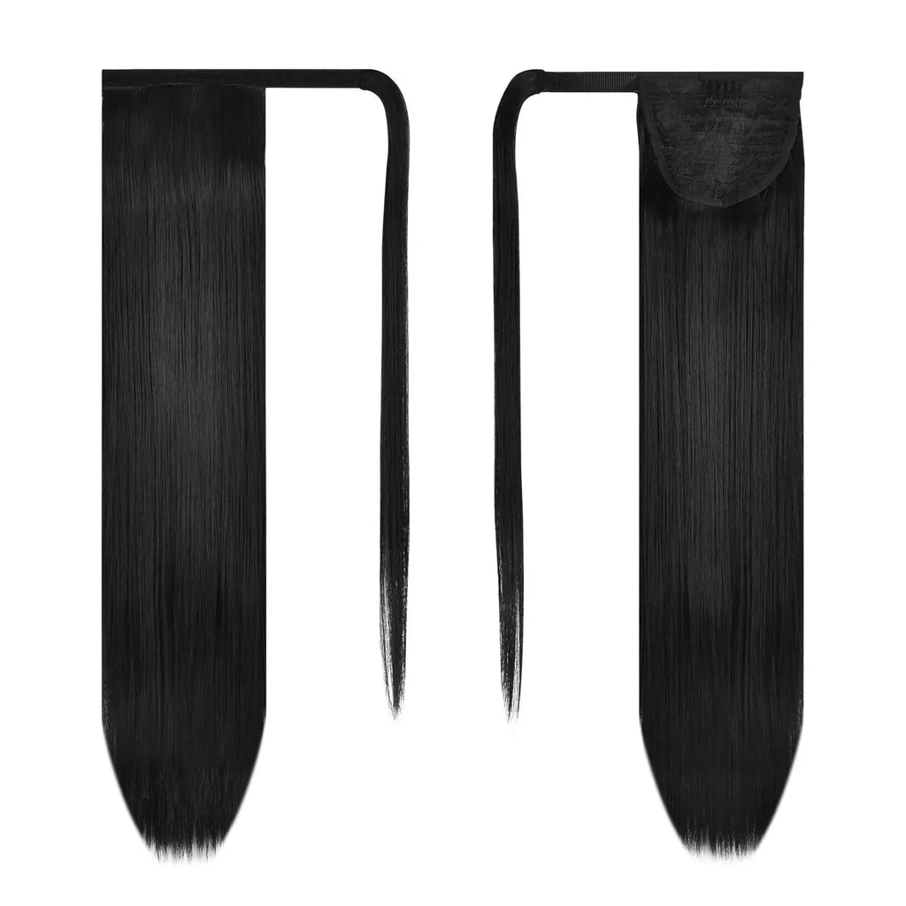 Extensions de Queue de Cheval Synthétiques pour Femme et Fille, Postiche Rond et Long