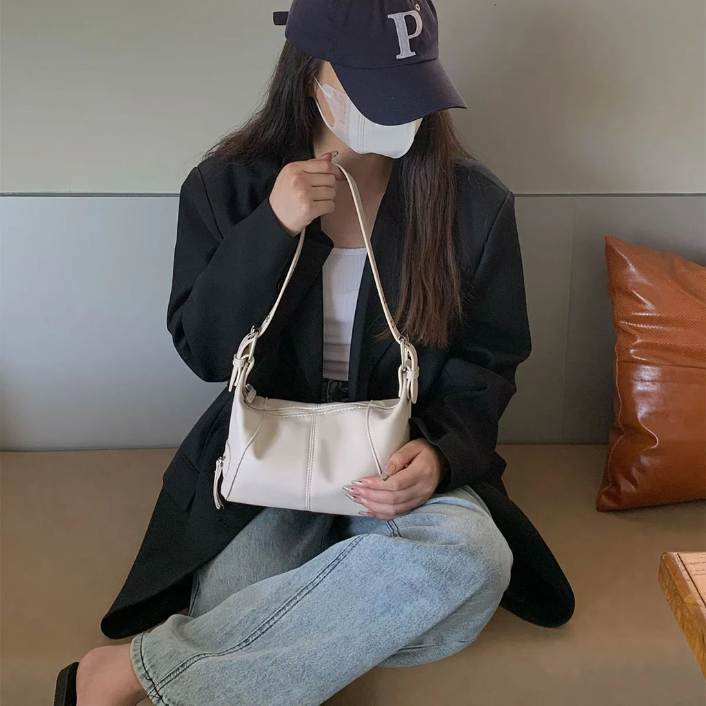 Sac à bandoulière style Y2K pour femme et fille – sac épaule tendance, look streetwear, style moto, design minimaliste