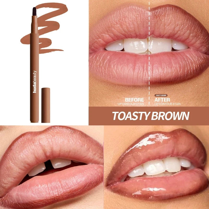 Teinte à lèvres HUDA BEAUTY, longue tenue, facile à appliquer, fini mat, rouge à lèvres hybride, gloss, liner pour les lèvres.