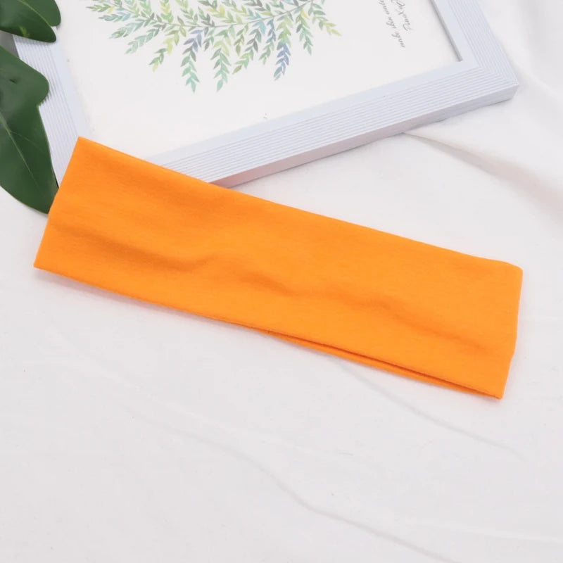 Bandeau élastique en coton, bandeaux à la mode pour femmes et hommes, solide, course à pied, Fitness, Yoga, extensible, maquillage, accessoires pour cheveux