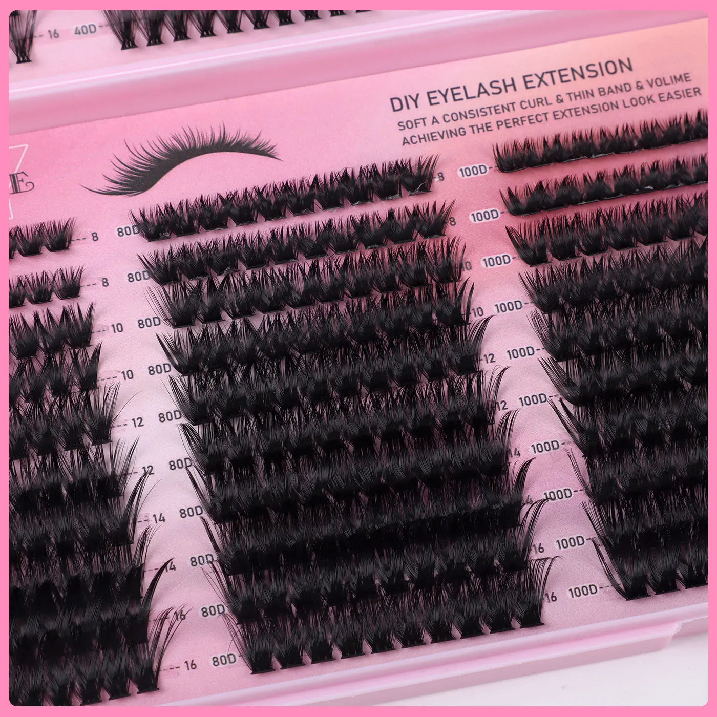 Extensions de cils individuelles, 600 pièces, épaisses et moelleuses, 30D/100D, longueur mixte, bricolage, pour une Application et un retrait faciles