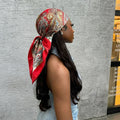 Hijabs en satin à imprimé paisley 90*90cm pour femmes, foulard carré de luxe, bandana, cheveux, foulard doux, hijab, écharpes pour cheveux