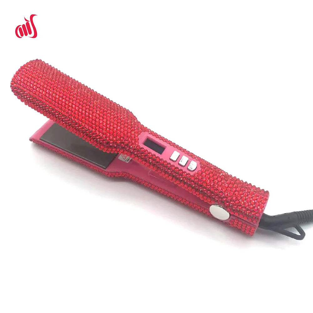 Fer à lisser Plancha Para Cabello 2 pouces fer plat avec strass professionnel titane fer à lisser chauffage 480 ℉