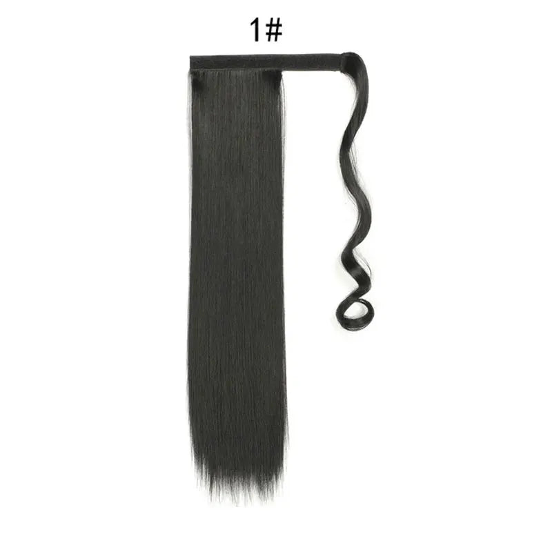 Extensions de Queue de Cheval Synthétiques pour Femme et Fille, Postiche Rond et Long