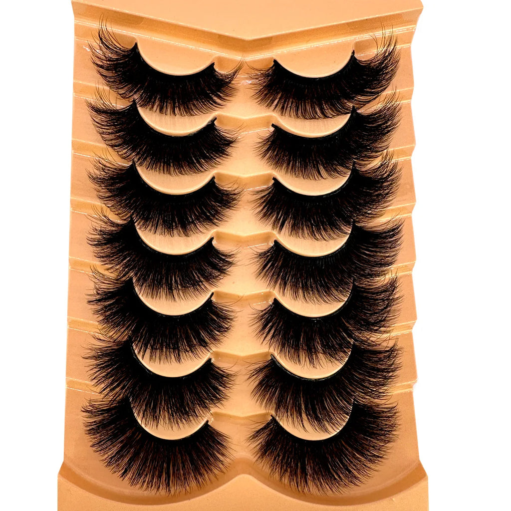 Nouveau 7 paires de faux cils épais, simulation 3D en fourrure de vison, faux cils dramatiques, vente en gros, fabrication de faux cils pleine ligne