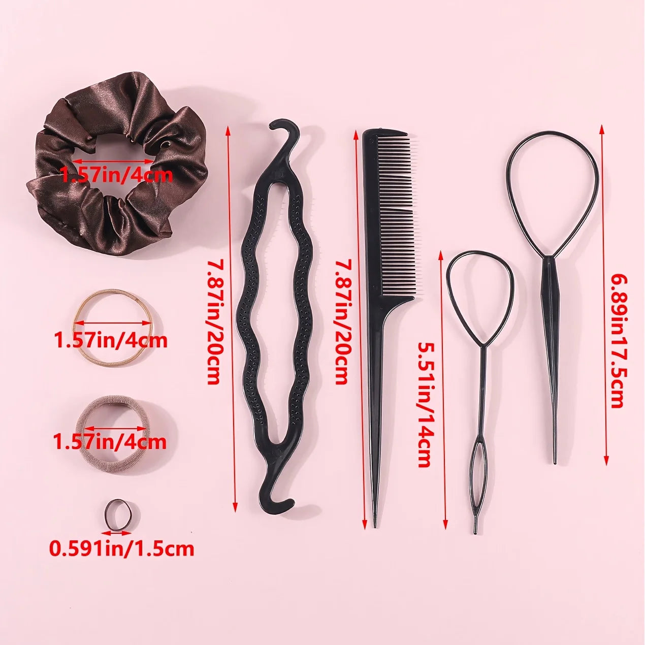 1109 pièces femmes cheveux foncés accessoires ensemble élastique sans couture queue de cheval chouchous petites bandes de caoutchouc mode cheveux cravates bandeaux