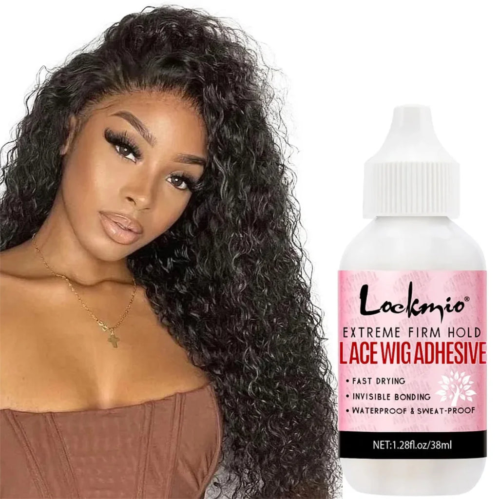 LOCKMIO Spray Fixateur de Dentelle, Dissolvant de Colle pour Perruques, Cire Coiffante Lissante et Gel de Contrôle des Bords pour Kit d'Installation de Perruques de Cosplay