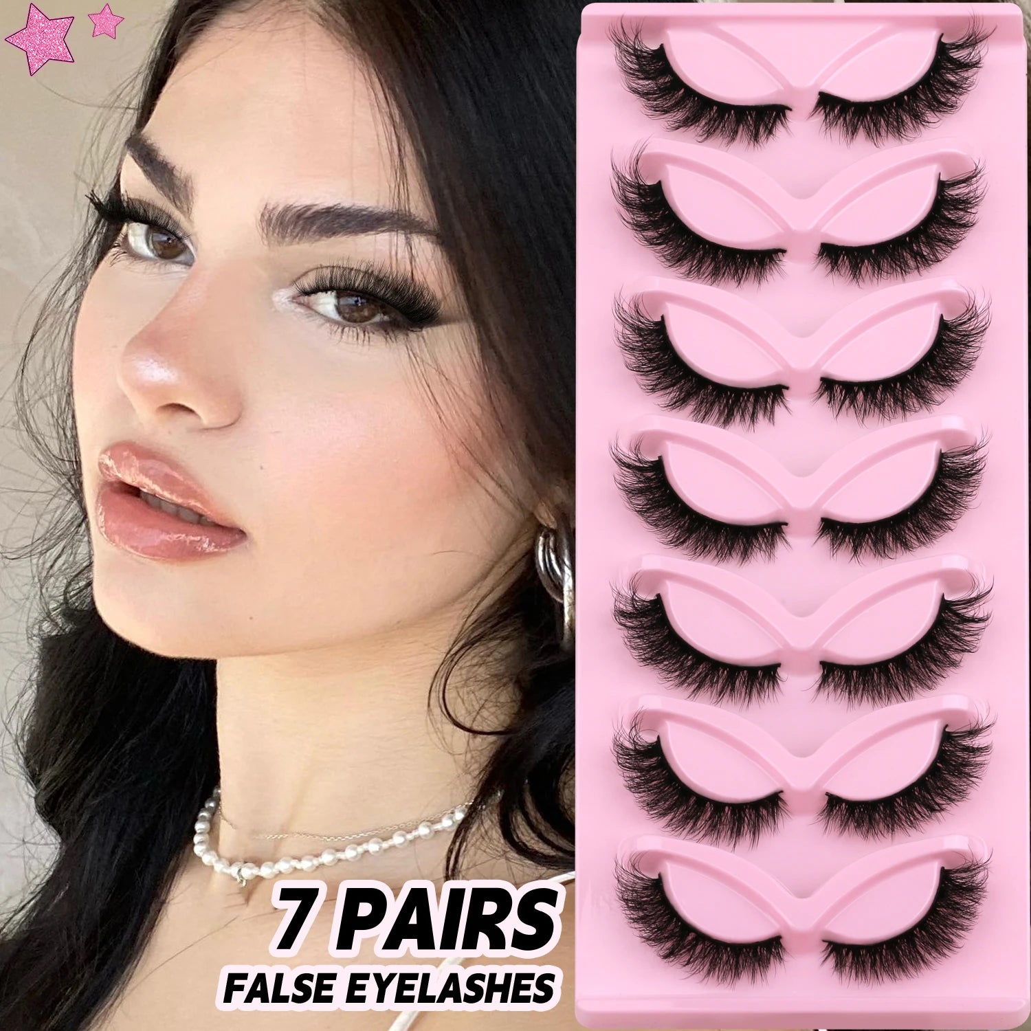 Veltrinay cils oeil de chat Faux cils naturels extrémité ailée oeil cils allongés Faux cils de vison Faux cils maquillage