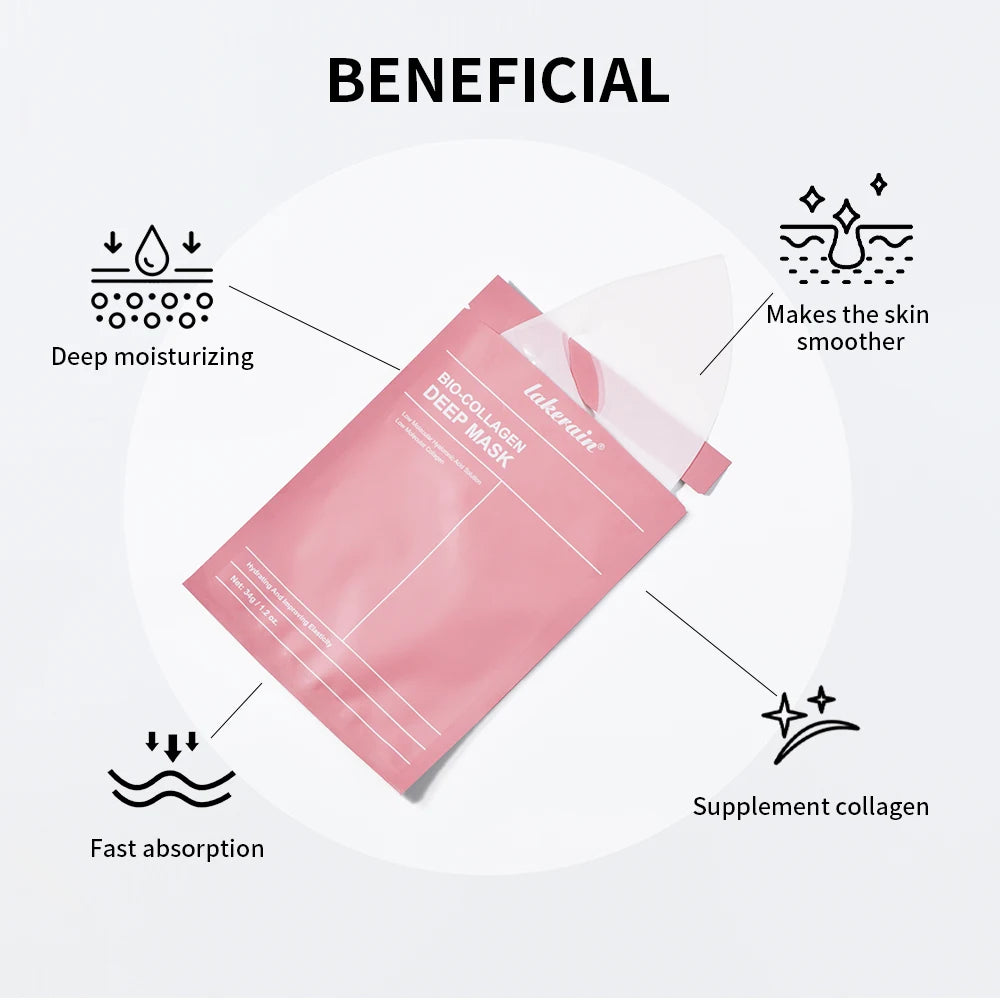 Bio-colagène véritable masque profond supplément collagène hydratant nuit masque hydrogel amélioration de l'élasticité minimisant les pores raffermissant