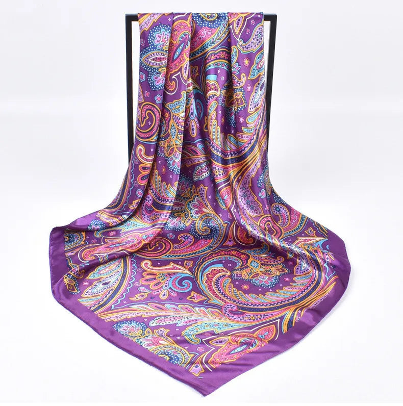 Foulards en soie de haute qualité pour femmes, Hijab carré en Satin, mouchoir uni, châles enveloppants de tête, bandeau féminin, Bandanna islamique