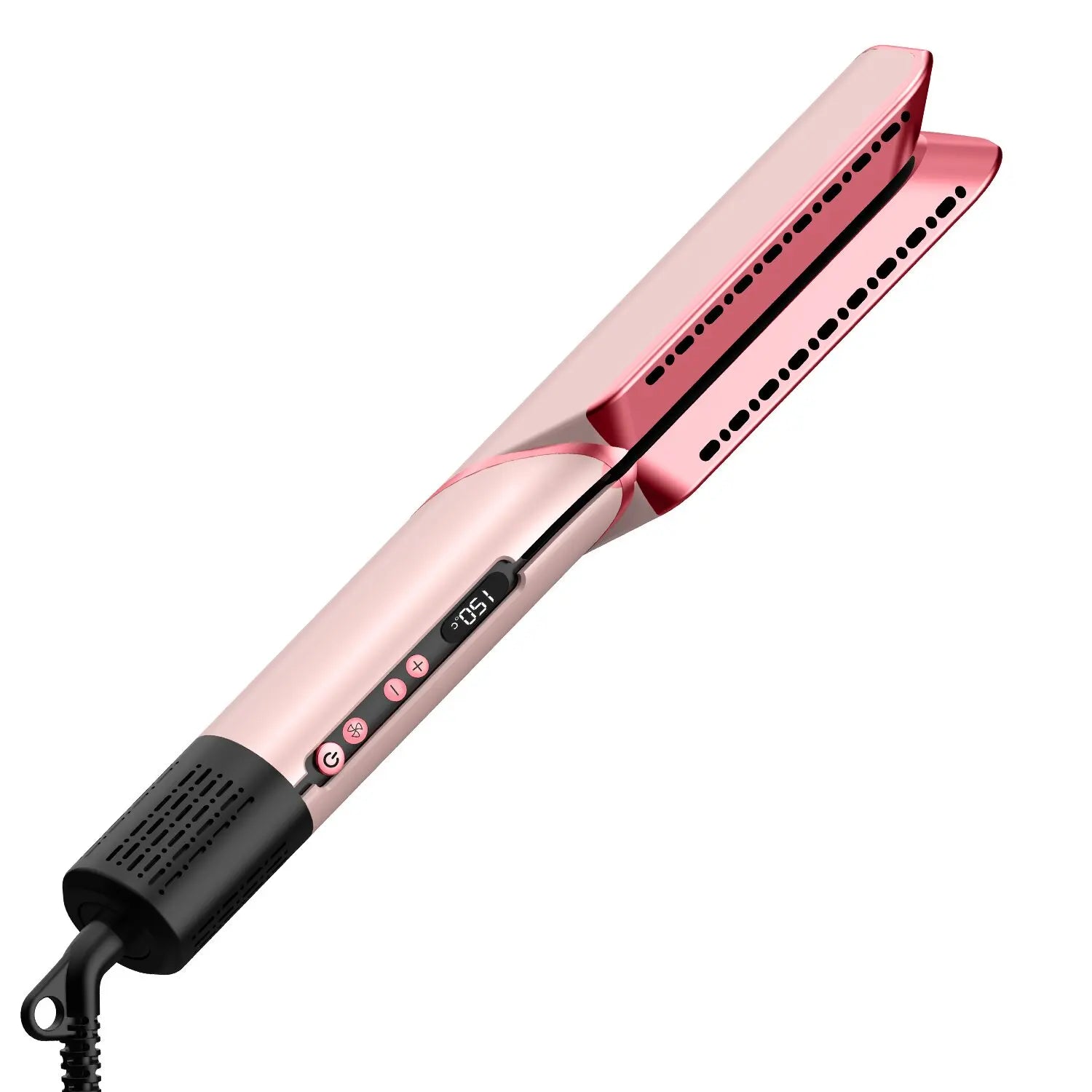 Lisseur et sèche-cheveux professionnel 2 en 1, utilisation sèche et humide, chauffage par ions négatifs, affichage en fer plat, brosse à lisser pour coiffure à l'air