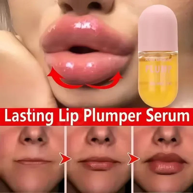 Huile repulpante longue durée pour les lèvres, rehausseur de Volume instantané, sérum au collagène, brillant à lèvres, cosmétique Sexy, augmente le Volume