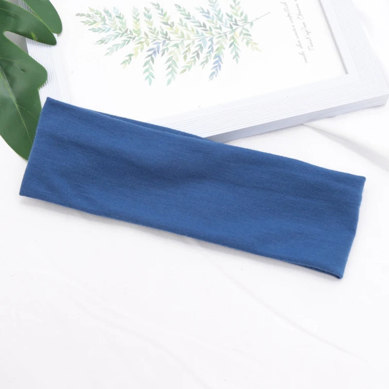 Bandeau élastique en coton, bandeaux à la mode pour femmes et hommes, solide, course à pied, Fitness, Yoga, extensible, maquillage, accessoires pour cheveux
