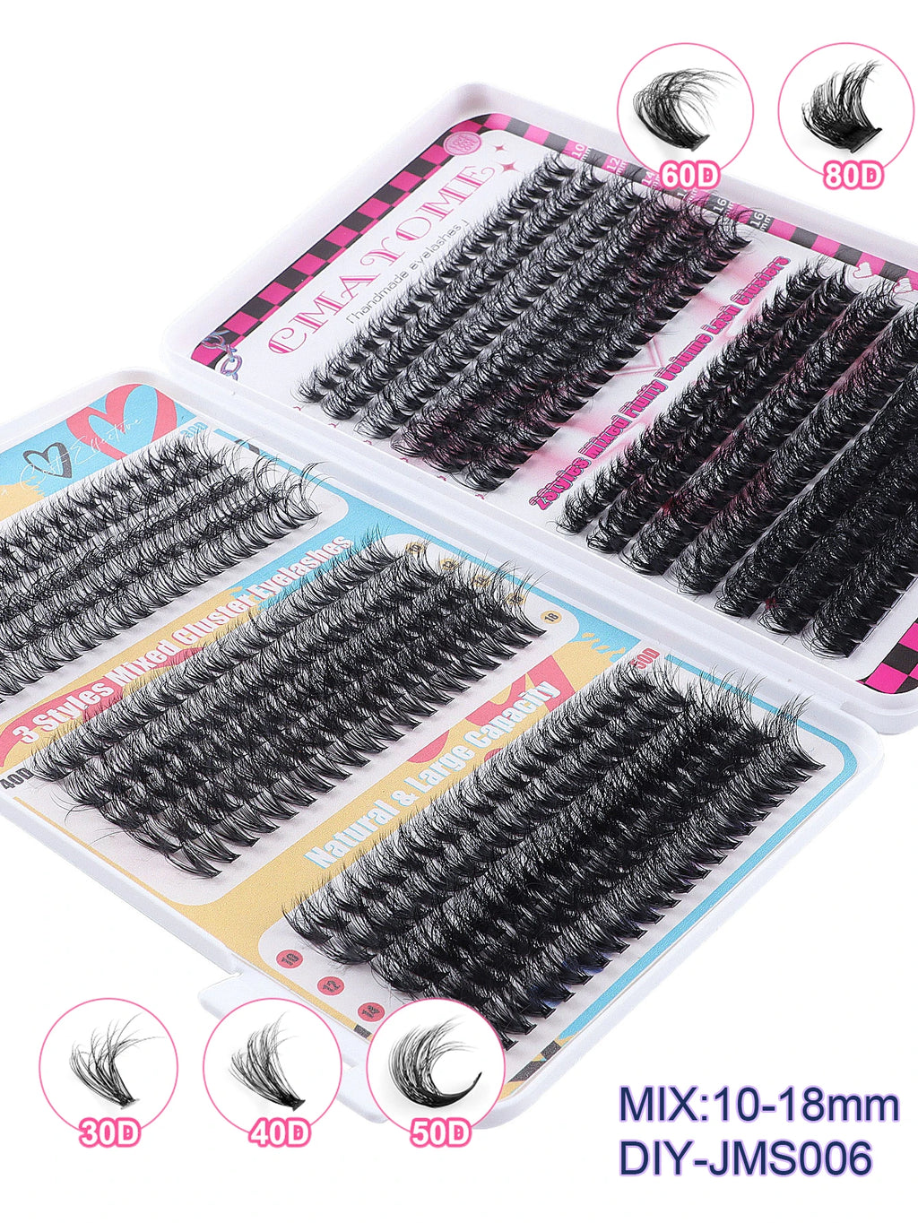 Extensions de cils individuelles, 600 pièces, épaisses et moelleuses, 30D/100D, longueur mixte, bricolage, pour une Application et un retrait faciles