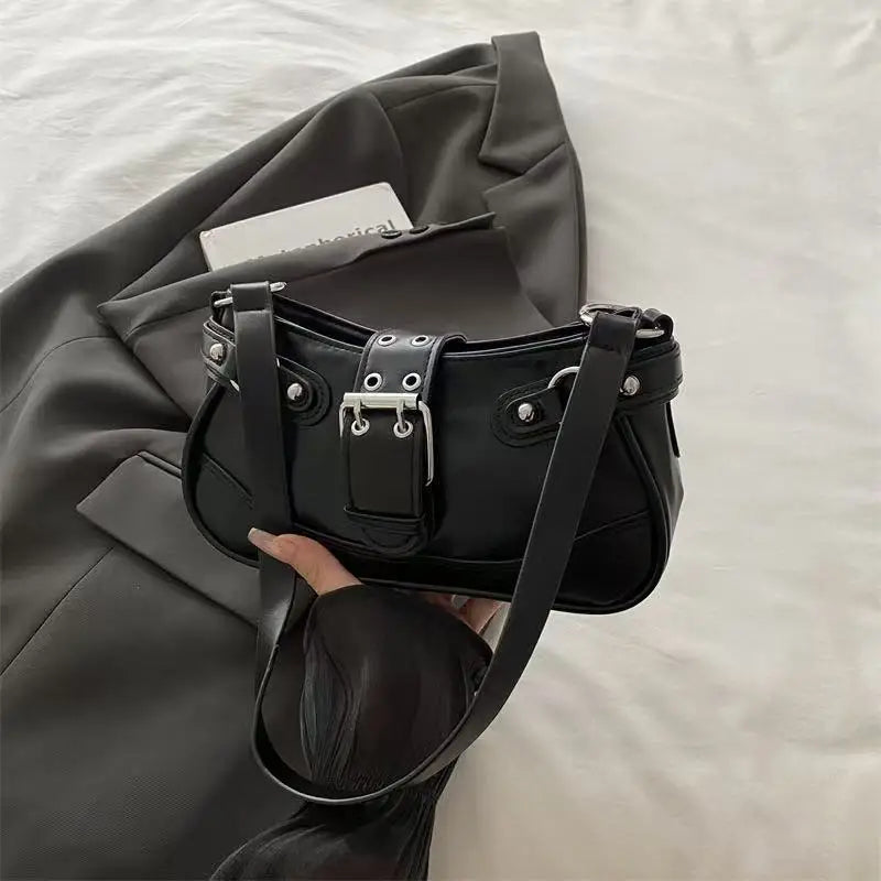 Sacs pour femmes 2025 – nouveau modèle tendance et polyvalent, sac rétro “hot girl” sous le bras, sac niche texturé en forme de croissant, sac à bandoulière simple ou porté en crossbody