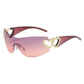 Lunettes de soleil de cyclisme sans monture pour hommes et femmes, lunettes de soleil rondes des années 2000, lunettes punk une pièce, nuances de mode, Y2K, ChimGradient