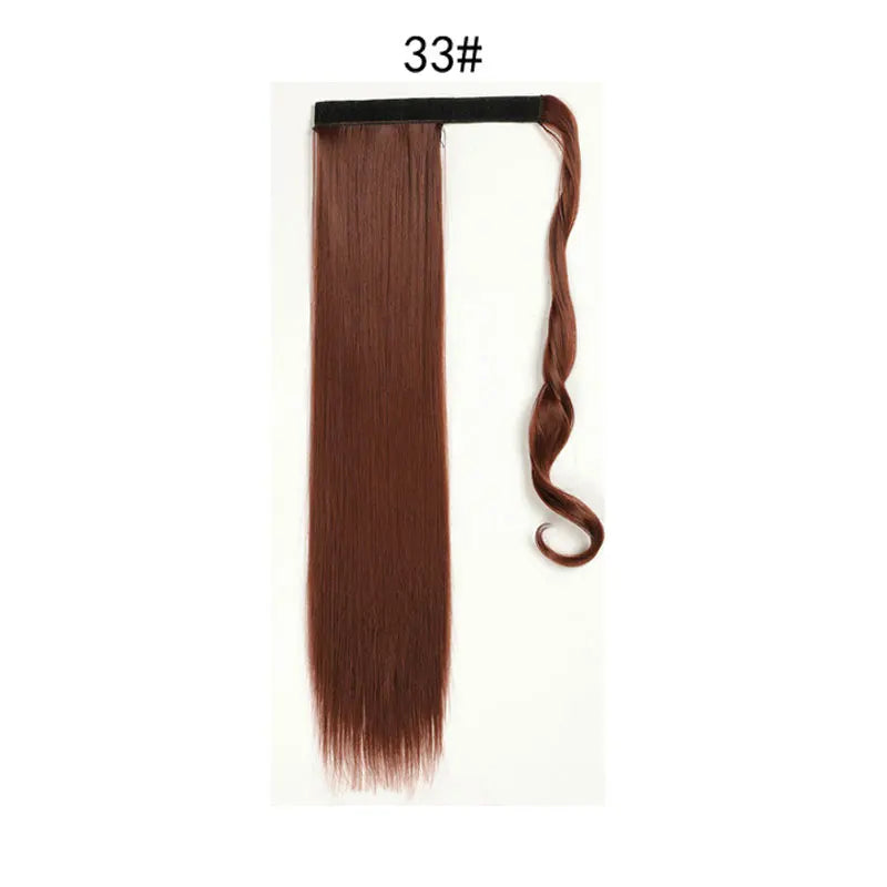 Extensions de Queue de Cheval Synthétiques pour Femme et Fille, Postiche Rond et Long