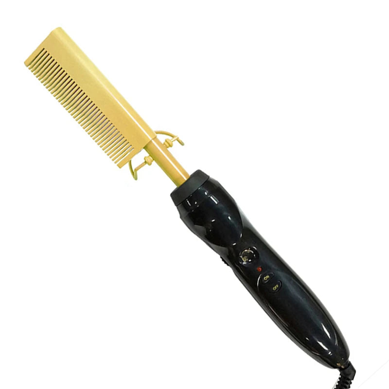 Peigne chaud 2 en 1 peigne chaud lisseur avec strass peigne chauffant électrique pente quente peigne chauffant lisseur cheveux outils