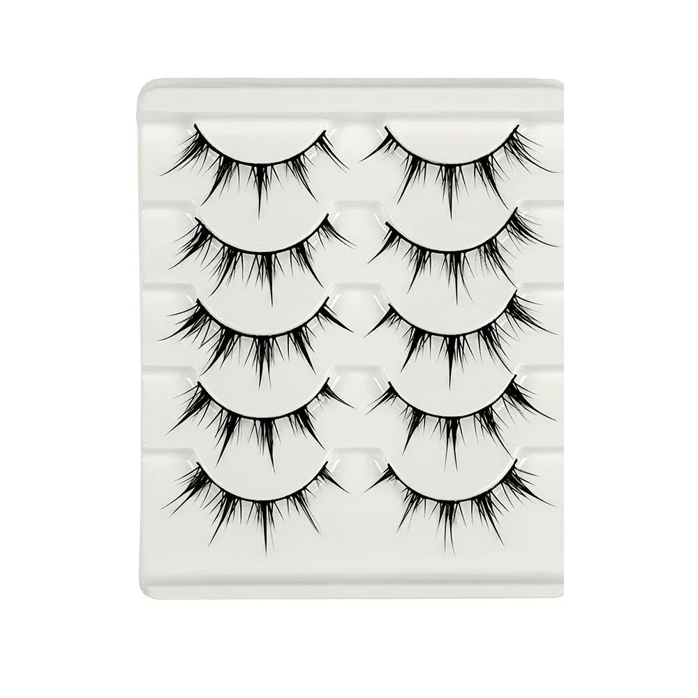 Faux cils d'inspiration d'anime, 5 paires de faux cils d'oeil de dessin animé, aspect dramatique, style démon, volumateur et allongement