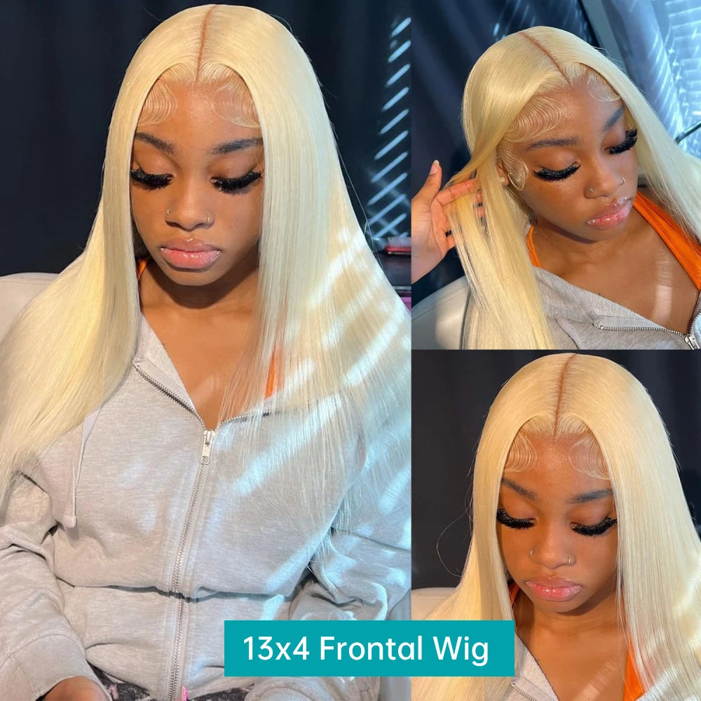 13x4 13x6 HD Transparent pleine dentelle frontale perruques 613 Blonde couleur droite perruque de cheveux humains avant de lacet perruques pour les femmes 46 pouces