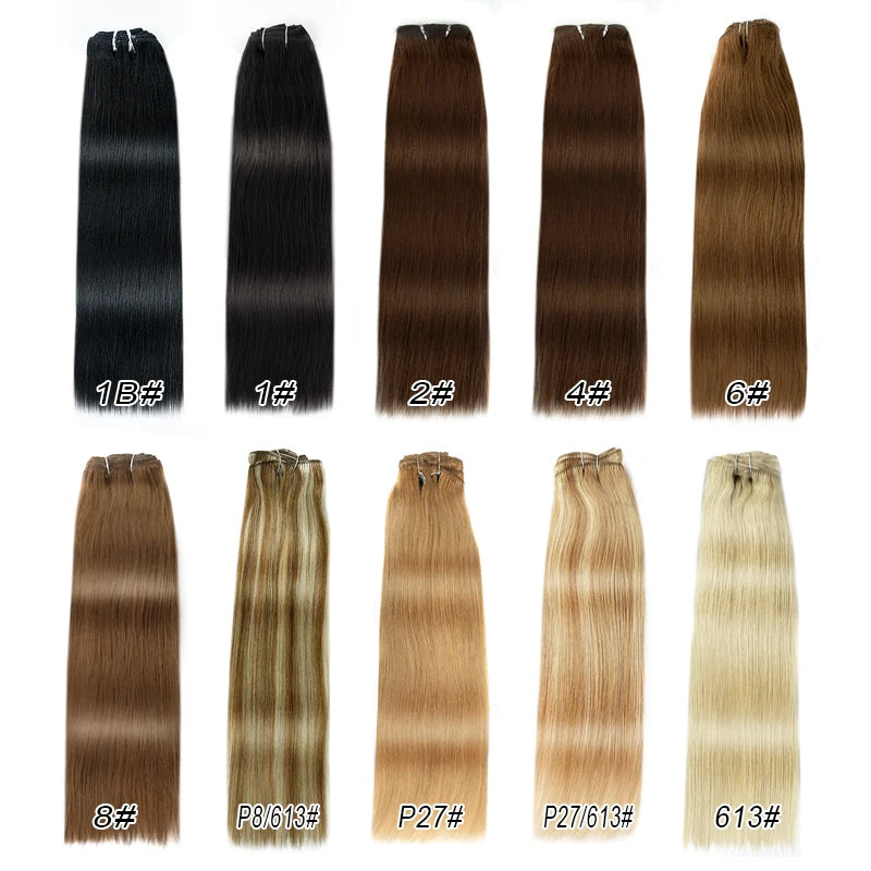 100% vrais cheveux humains blonds Clips dans les Extensions de cheveux paquets naturel noir en vrac blond 613 couleur Piano cheveux brésiliens 30 pouces